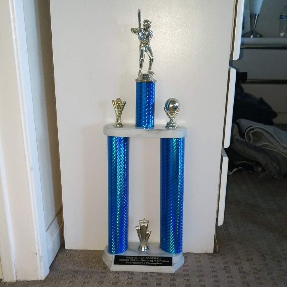 Blue Baseball Trophy